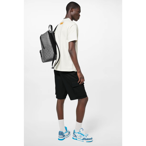 Louis Vuitton Denim Blue Monogram White LV Low Top Trainer Sneaker UK 9 US 10 11 - Picture 5 of 16